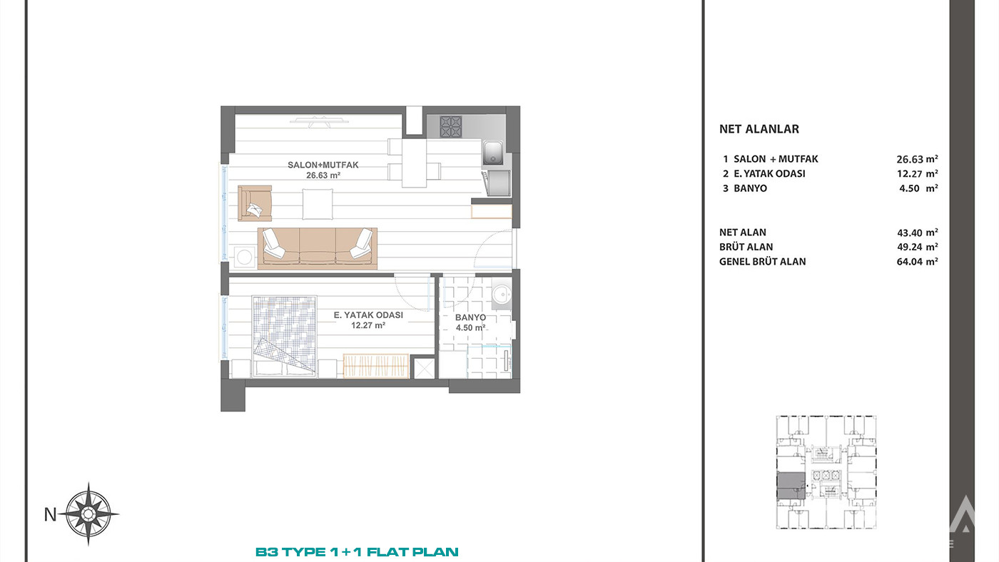 İstanbul Flats Close to Major Transportation Routes in Bağcılar - 88011