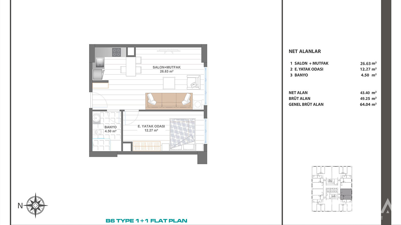 İstanbul Flats Close to Major Transportation Routes in Bağcılar - 88014