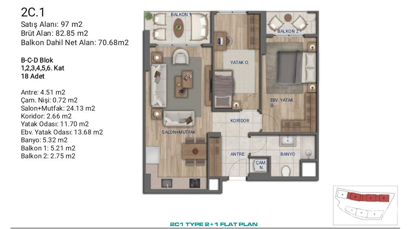 Flats for Sale in İstanbul, Ümraniye - Suryapı Cevher - 89145