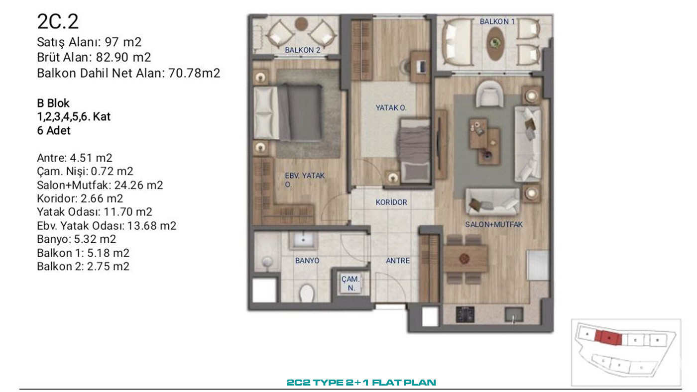 Flats for Sale in İstanbul, Ümraniye - Suryapı Cevher - 89148