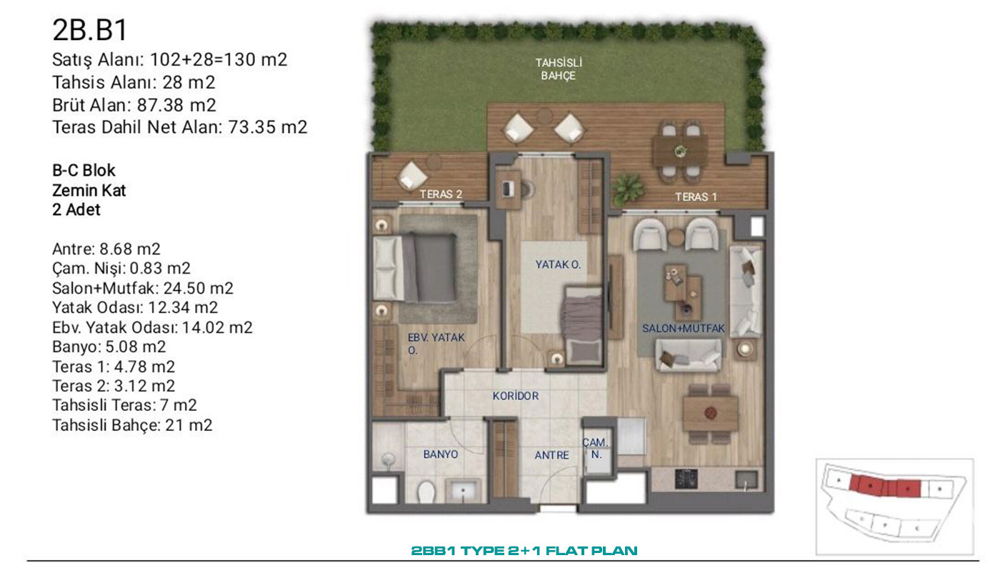 Flats for Sale in İstanbul, Ümraniye - Suryapı Cevher - 89155