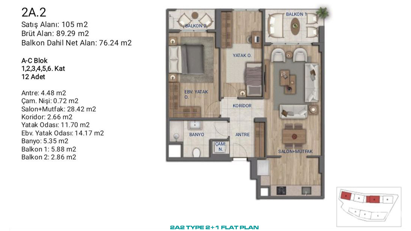 Flats for Sale in İstanbul, Ümraniye - Suryapı Cevher - 89156