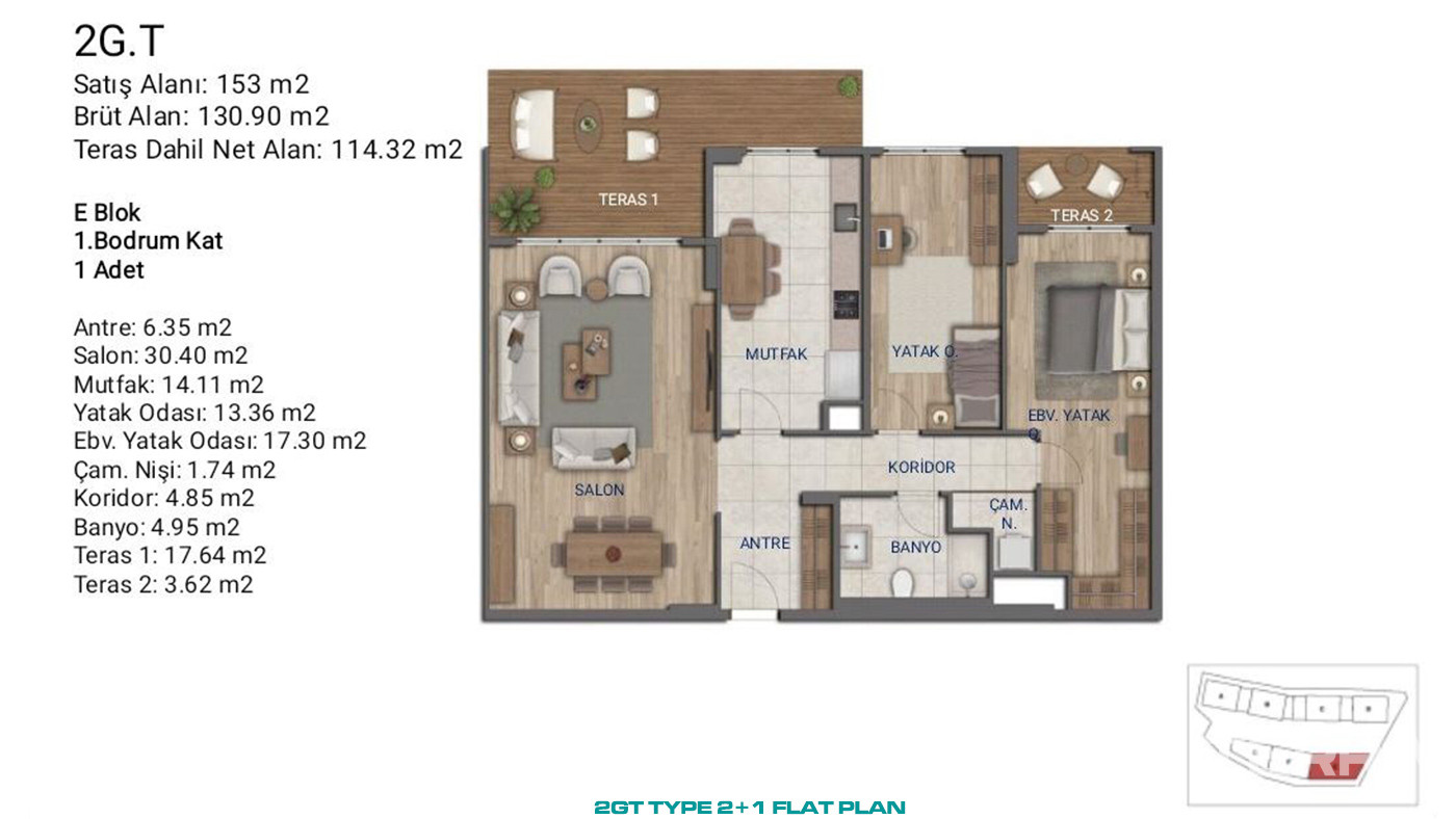 Flats for Sale in İstanbul, Ümraniye - Suryapı Cevher - 89165