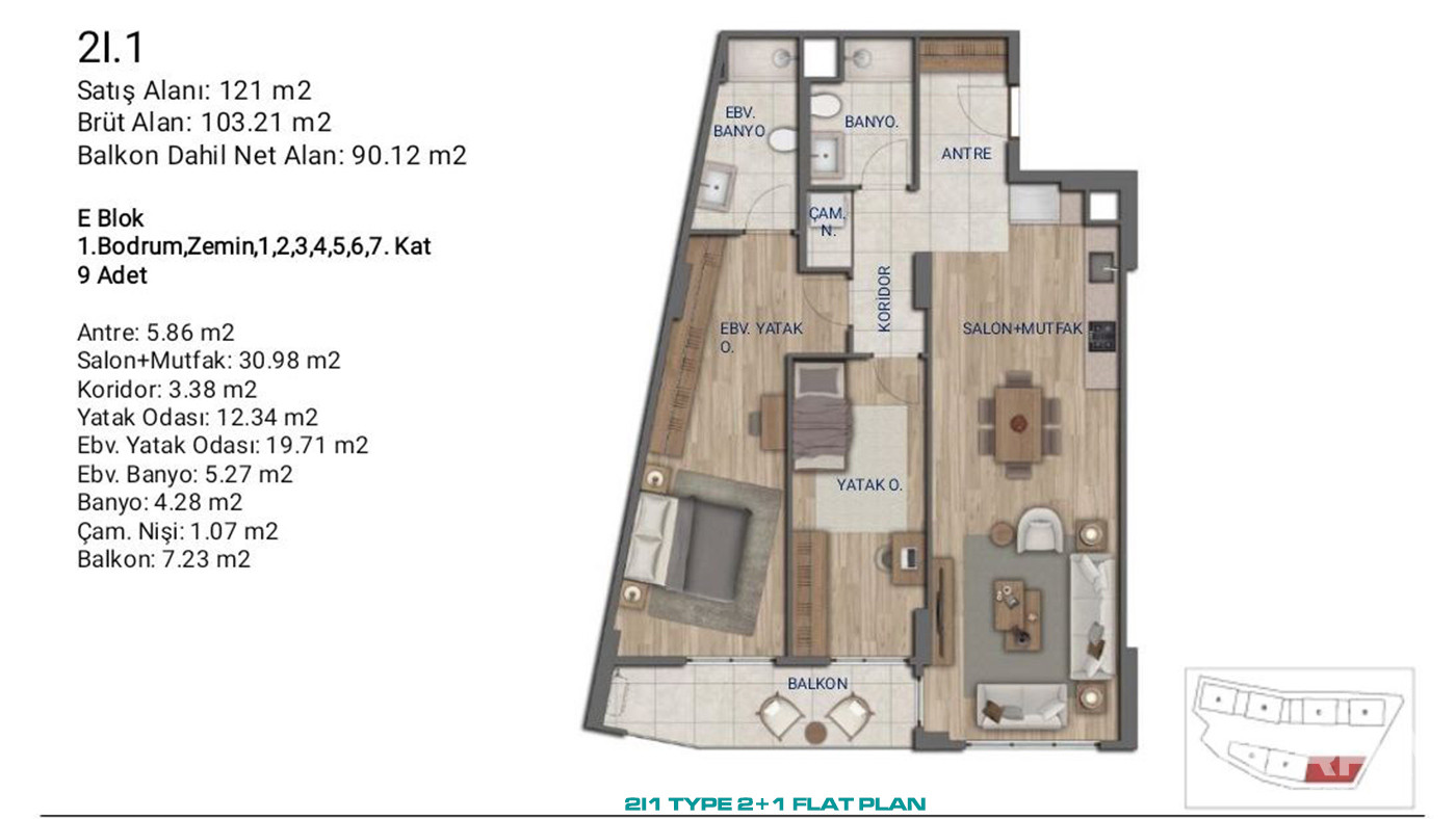 Flats for Sale in İstanbul, Ümraniye - Suryapı Cevher - 89170