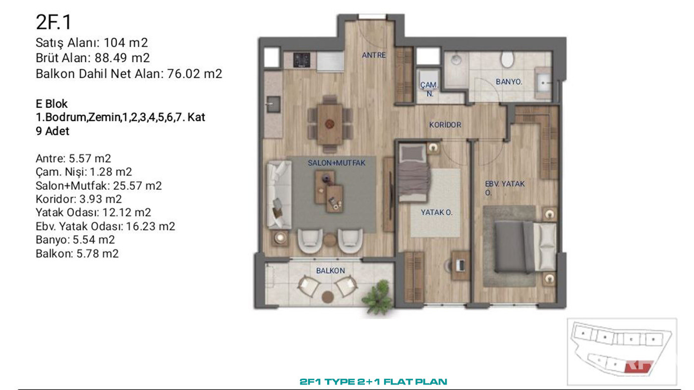 Flats for Sale in İstanbul, Ümraniye - Suryapı Cevher - 89171