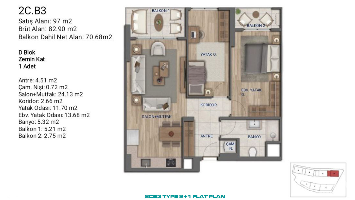 Flats for Sale in İstanbul, Ümraniye - Suryapı Cevher - 89172