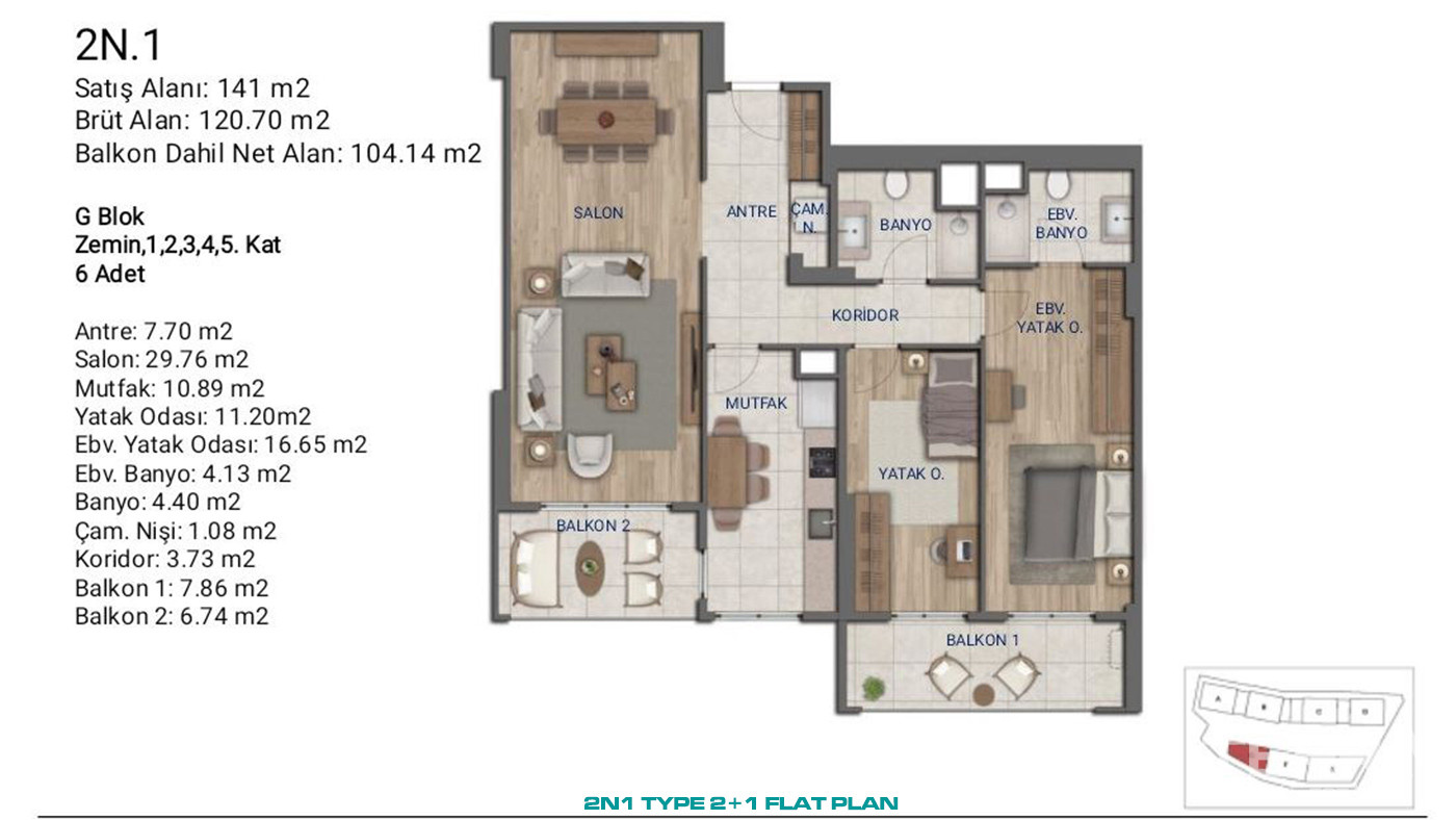Flats for Sale in İstanbul, Ümraniye - Suryapı Cevher - 89177