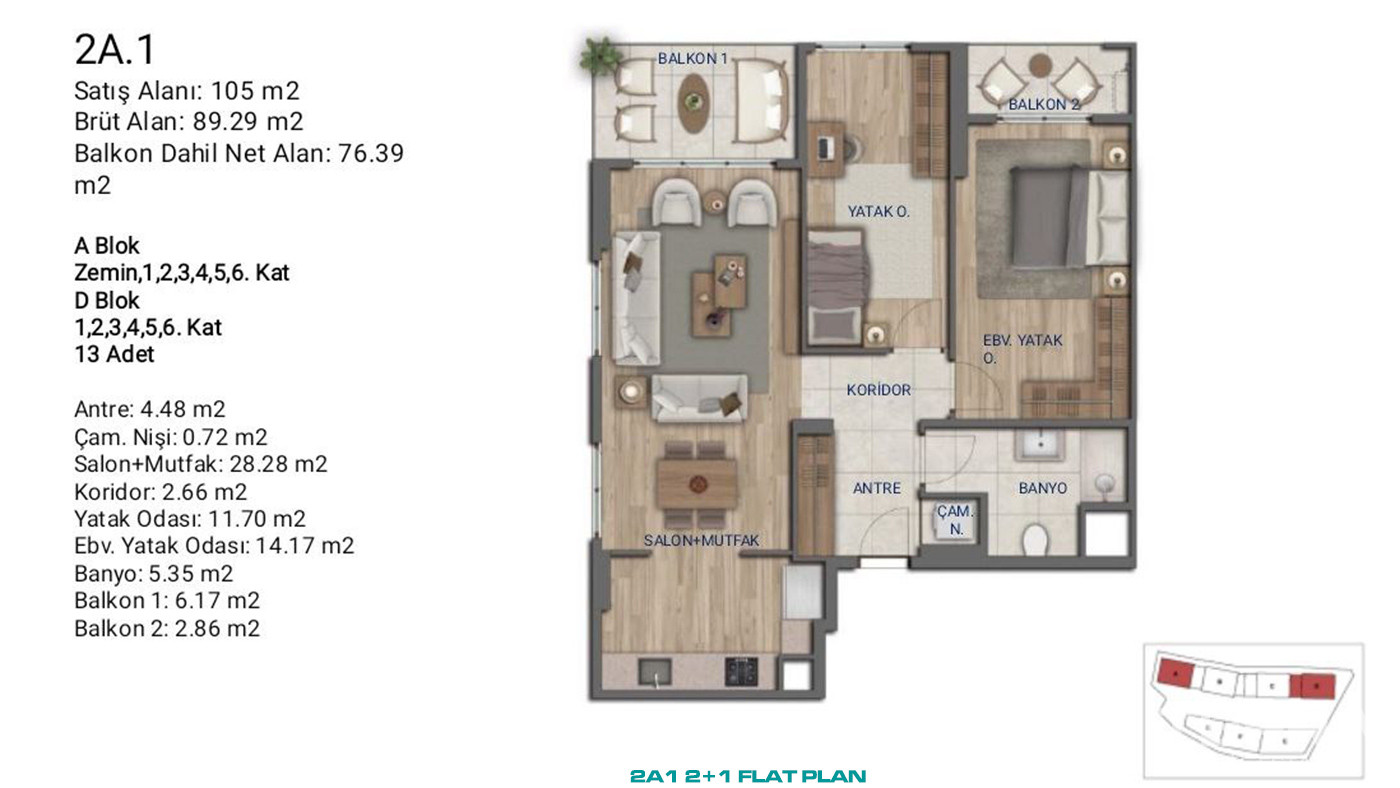 Flats for Sale in İstanbul, Ümraniye - Suryapı Cevher - 89181