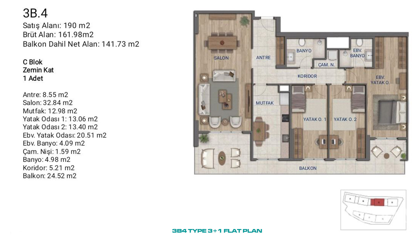 Flats for Sale in İstanbul, Ümraniye - Suryapı Cevher - 89185