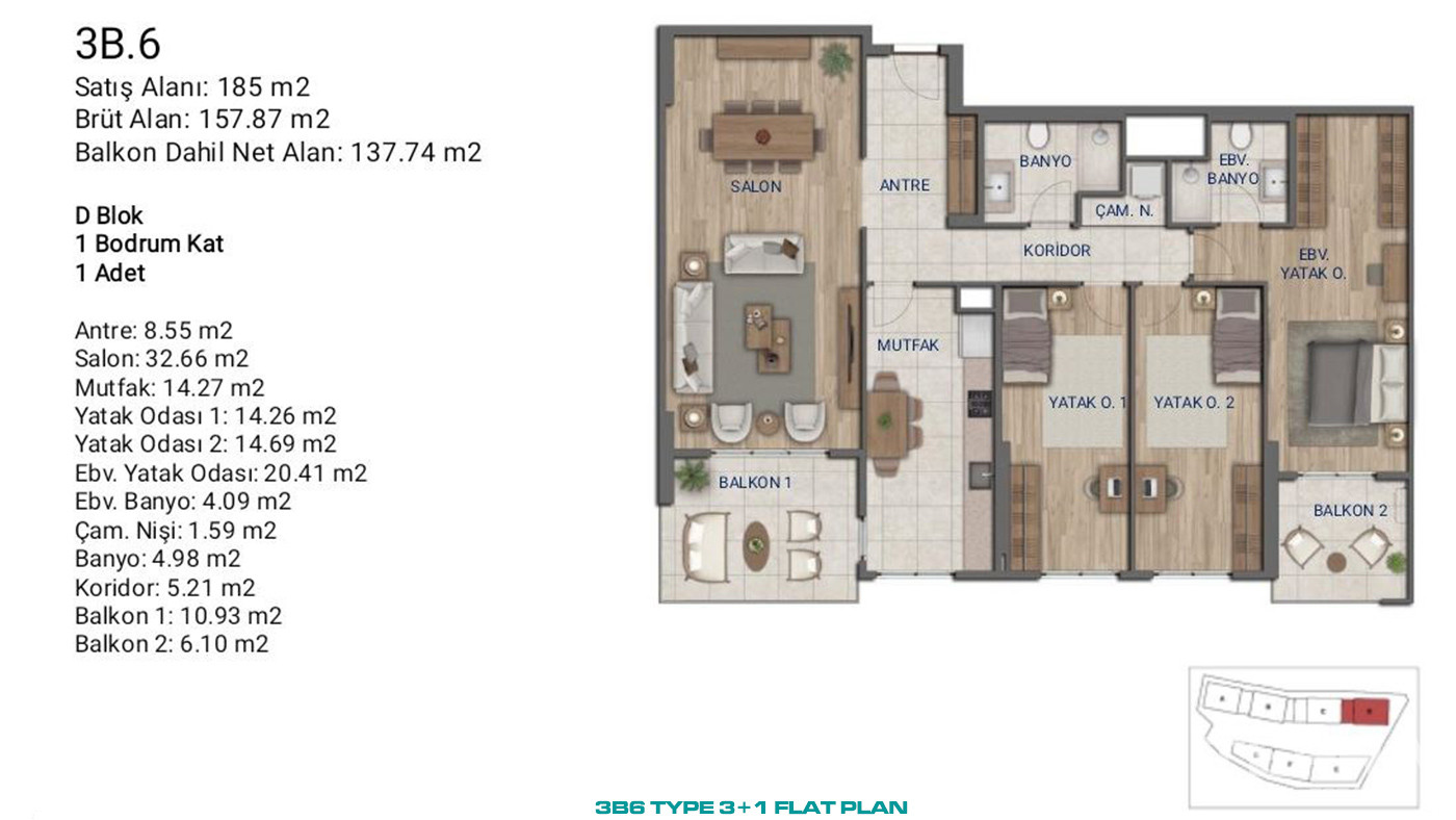 Flats for Sale in İstanbul, Ümraniye - Suryapı Cevher - 89195