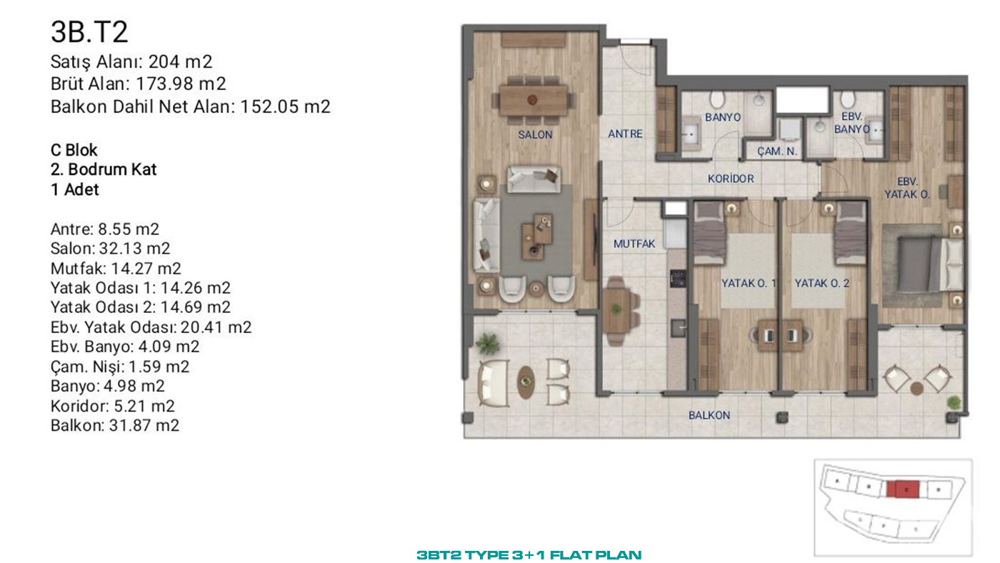 Flats for Sale in İstanbul, Ümraniye - Suryapı Cevher - 89196