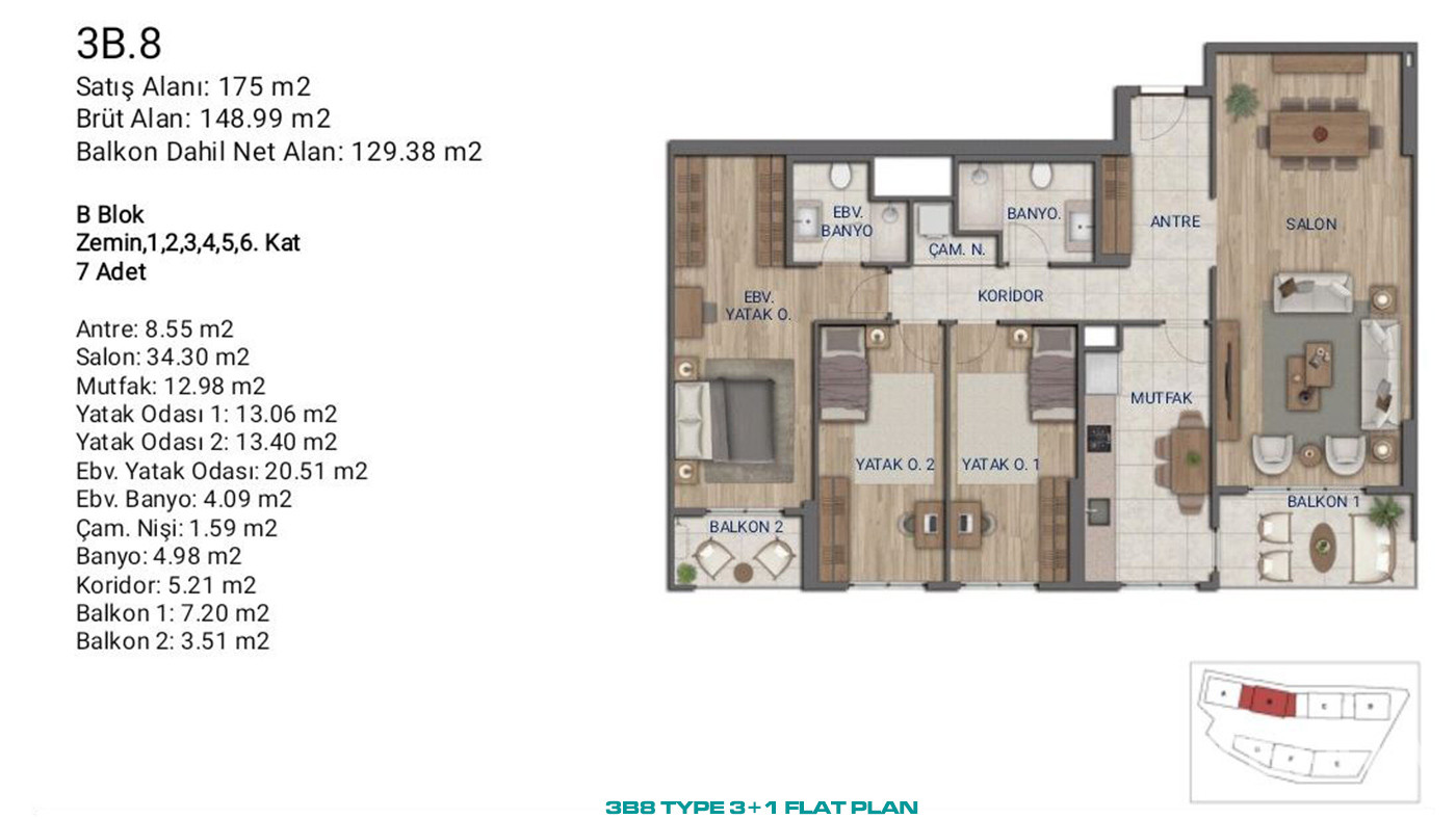 Flats for Sale in İstanbul, Ümraniye - Suryapı Cevher - 89197