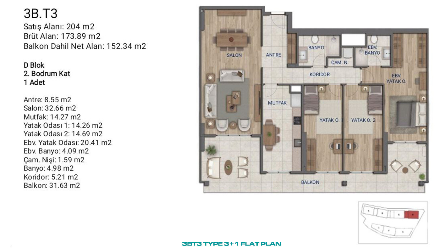 Flats for Sale in İstanbul, Ümraniye - Suryapı Cevher - 89203