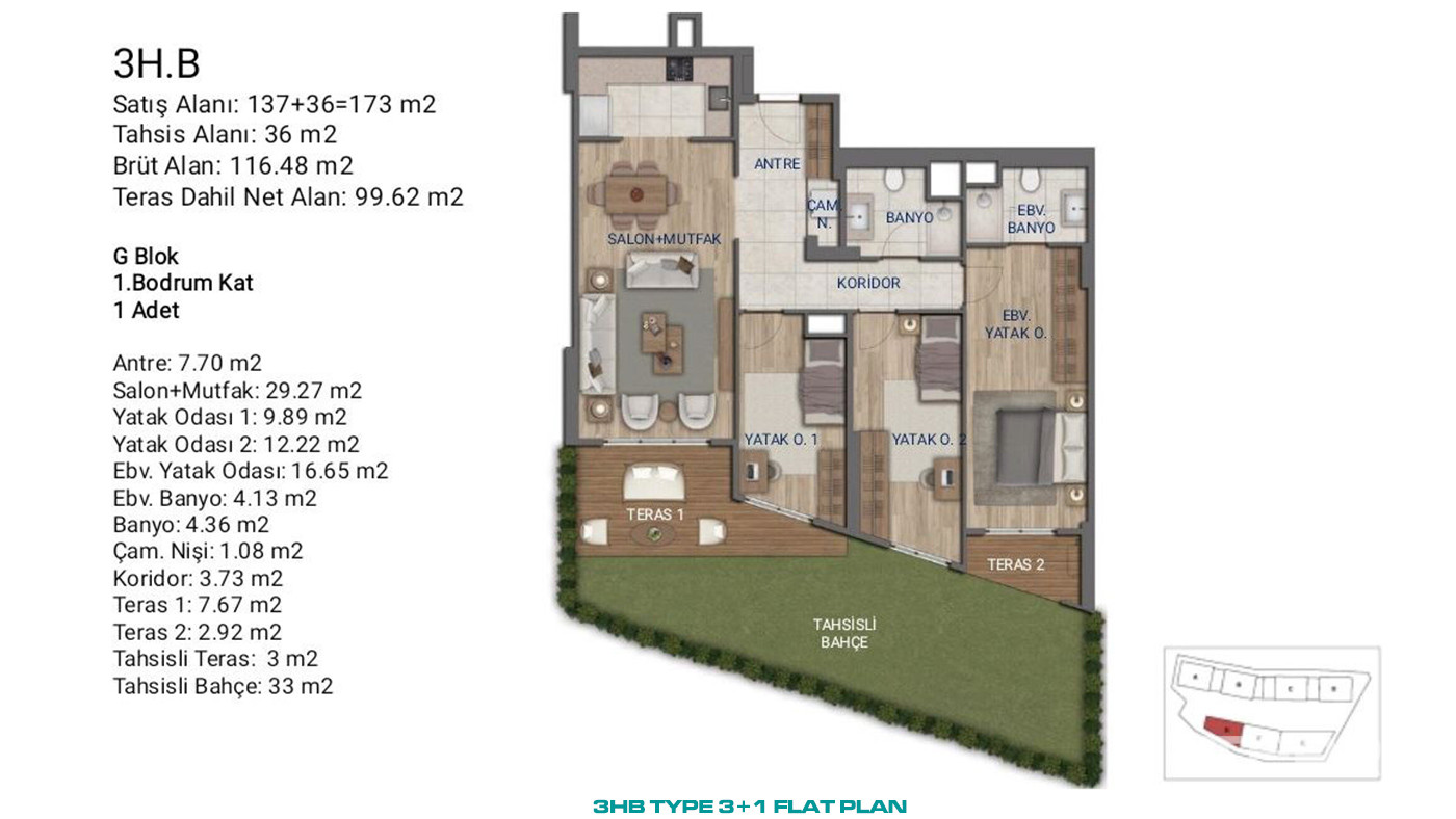 Flats for Sale in İstanbul, Ümraniye - Suryapı Cevher - 89207