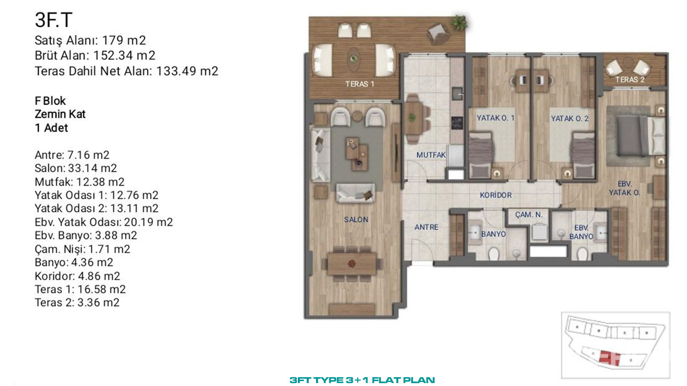 Flats for Sale in İstanbul, Ümraniye - Suryapı Cevher - 89208