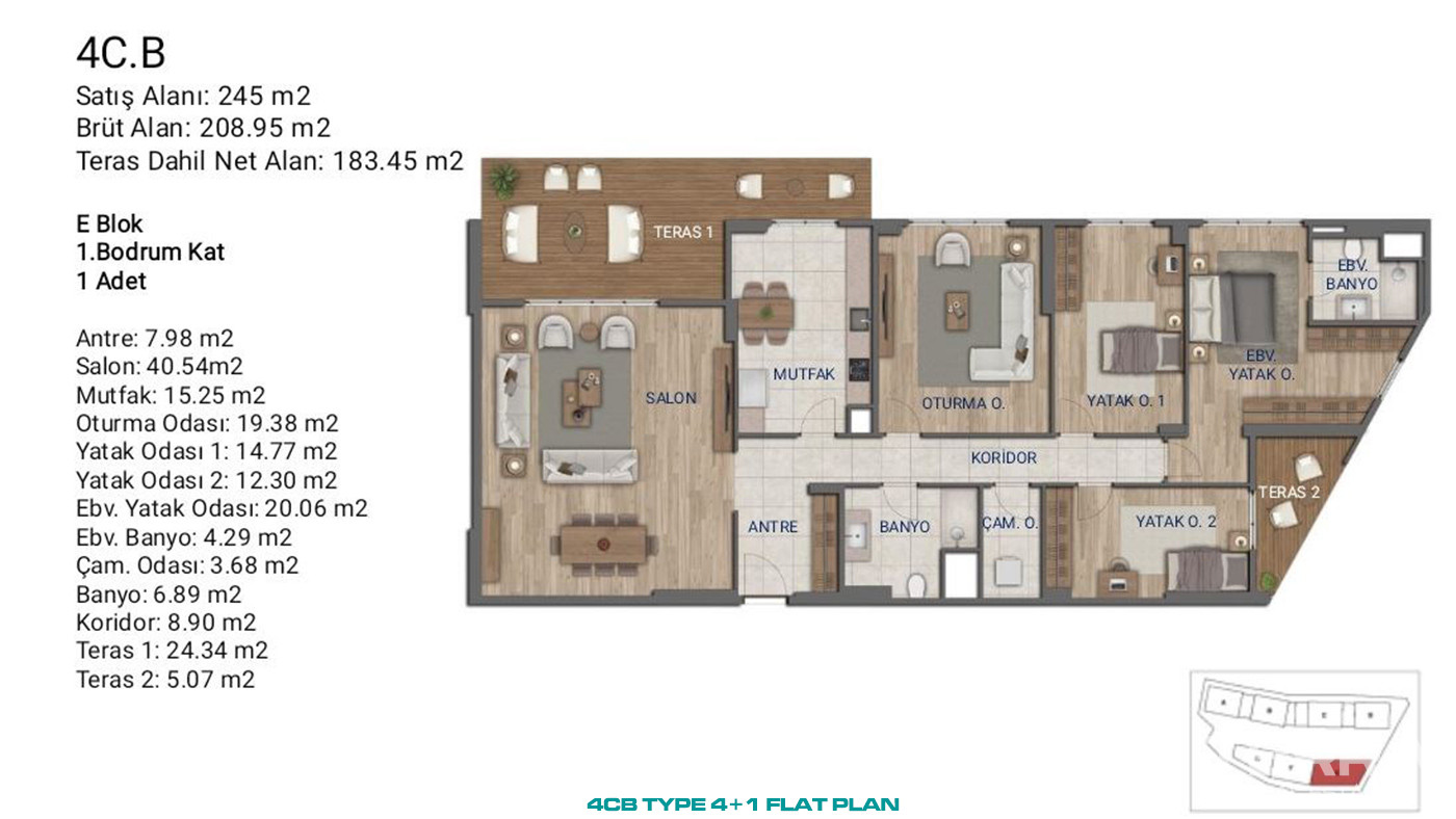 Flats for Sale in İstanbul, Ümraniye - Suryapı Cevher - 89214