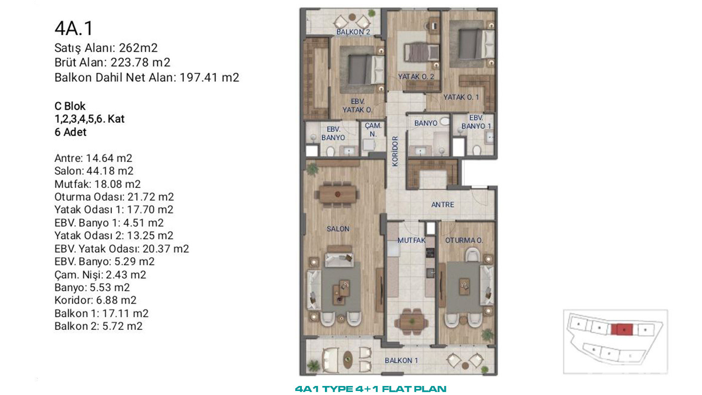 Flats for Sale in İstanbul, Ümraniye - Suryapı Cevher - 89217