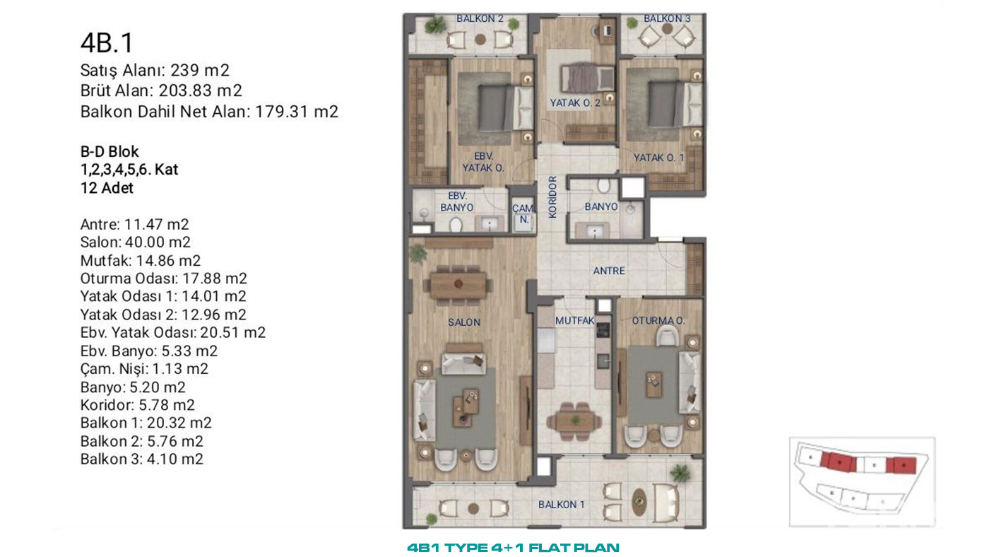 Flats for Sale in İstanbul, Ümraniye - Suryapı Cevher - 89221