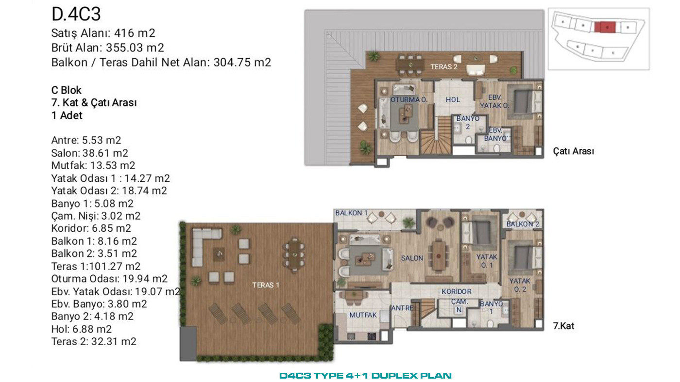 Flats for Sale in İstanbul, Ümraniye - Suryapı Cevher - 89230
