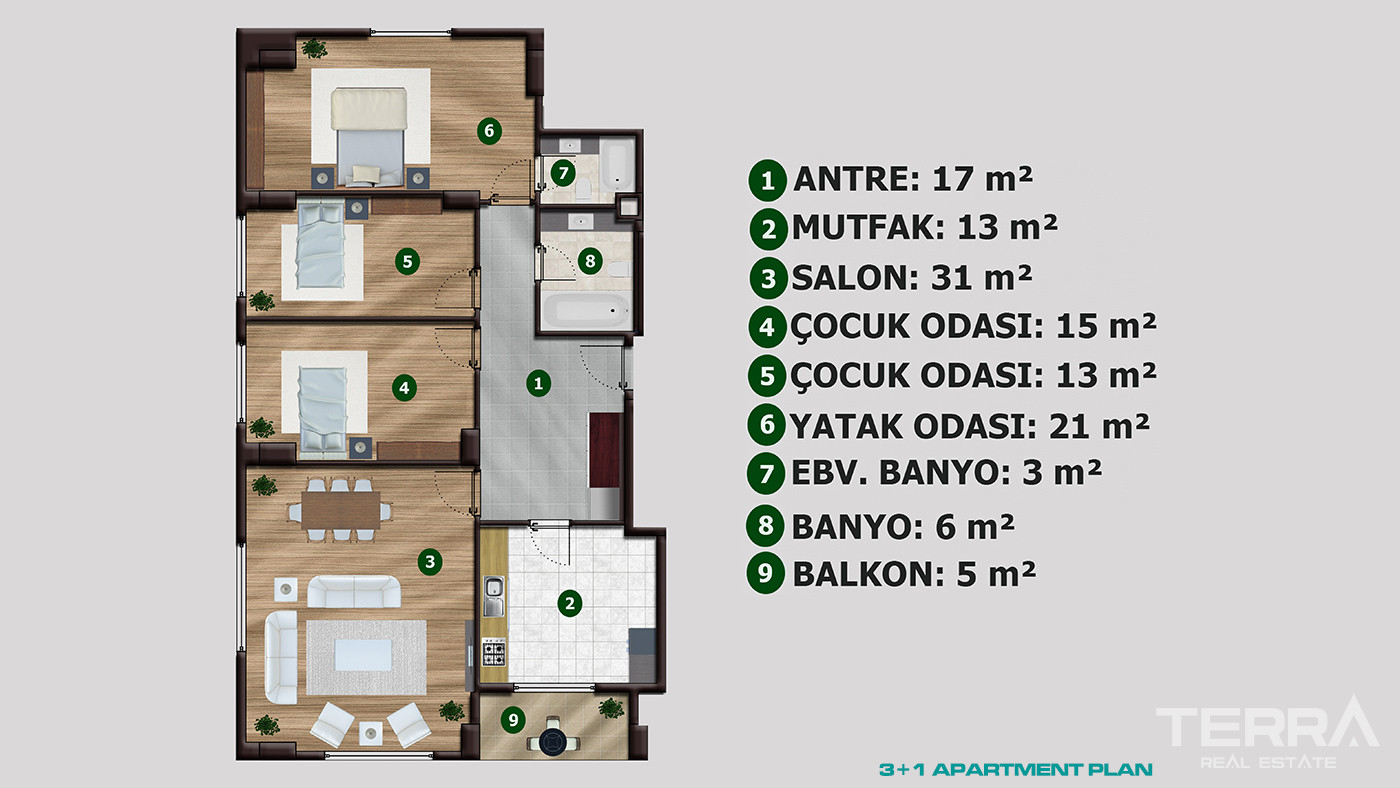 Chic İstanbul Apartments Close to Transportation and Marina - 89895