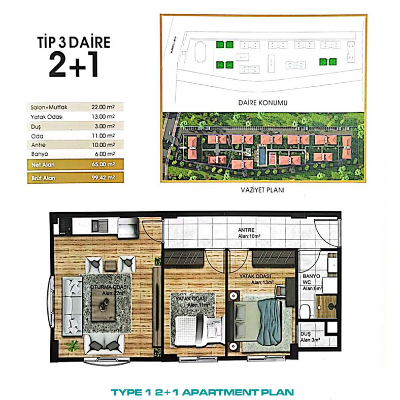 Comfortable Family Apartments with Nature Views in Başakşehir - 90195