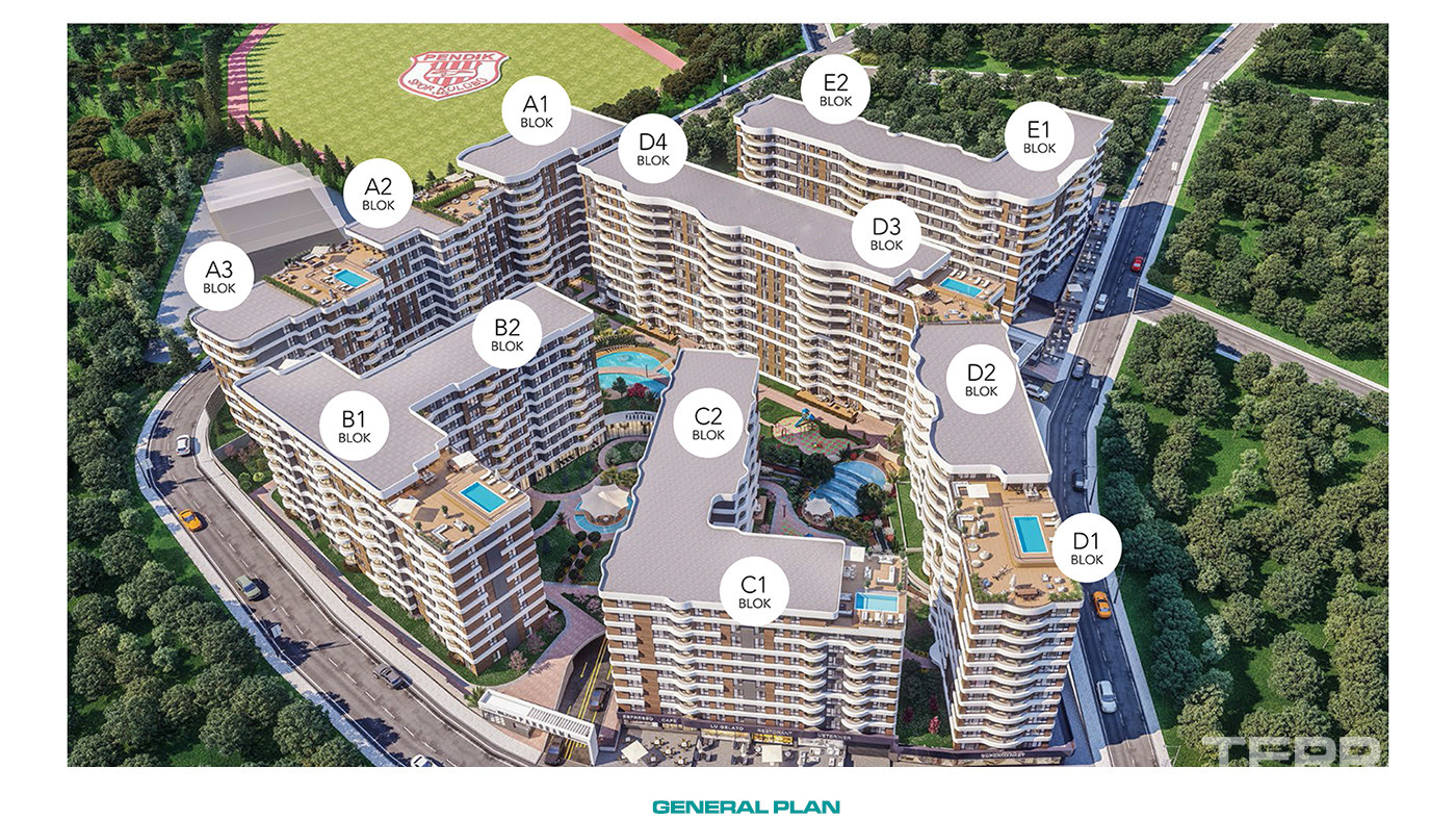 Leiligheter med panoramautsikt til salgs i Pendik, Istanbul - 90222