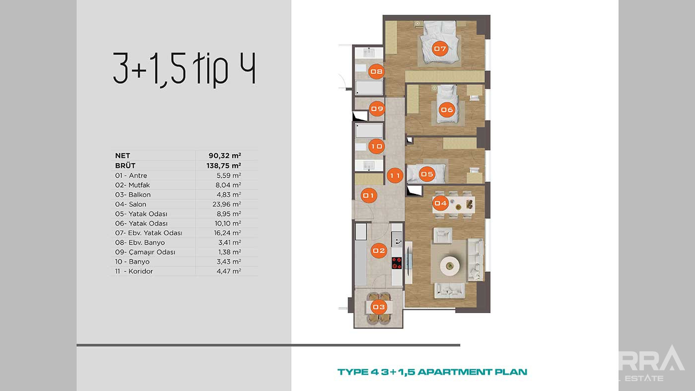 Квартиры с видом на море в DKY Sahil, Картал, Стамбул - 90324