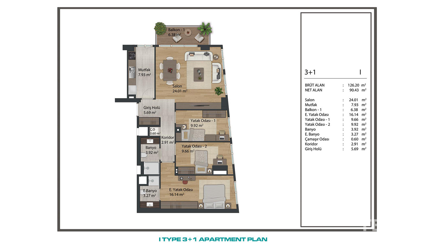 Apartments for Sale in Istanbul, Sancaktepe - Aston Life Cadde - 90371