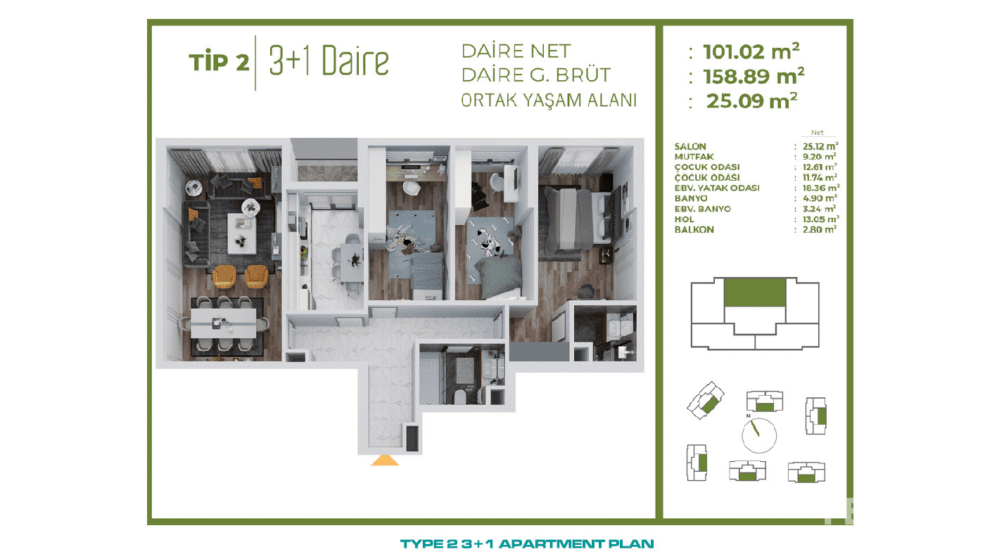 Apartments for Sale in Istanbul, Bağcılar - Selvi Park Evleri - 90530
