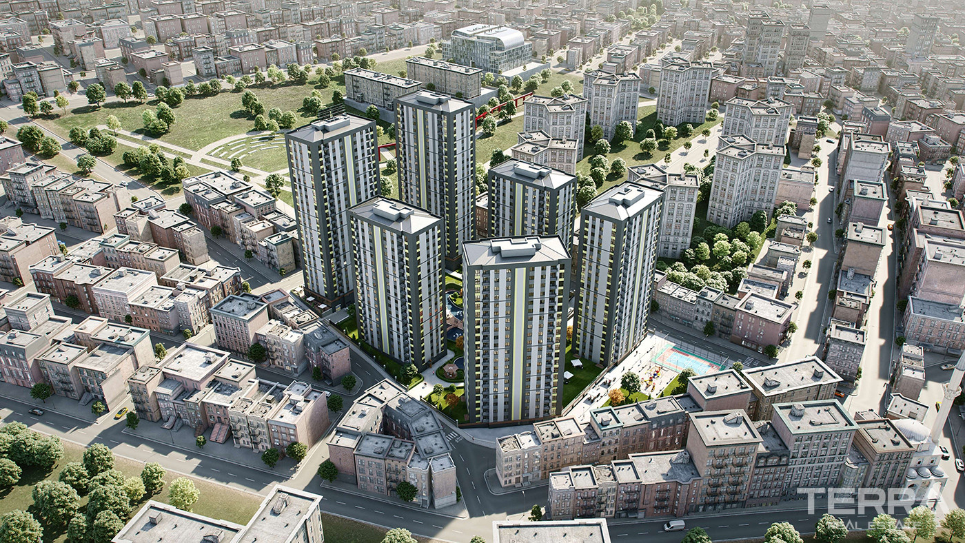 Apartments for Sale in Istanbul, Bağcılar - Selvi Park Evleri - 90536