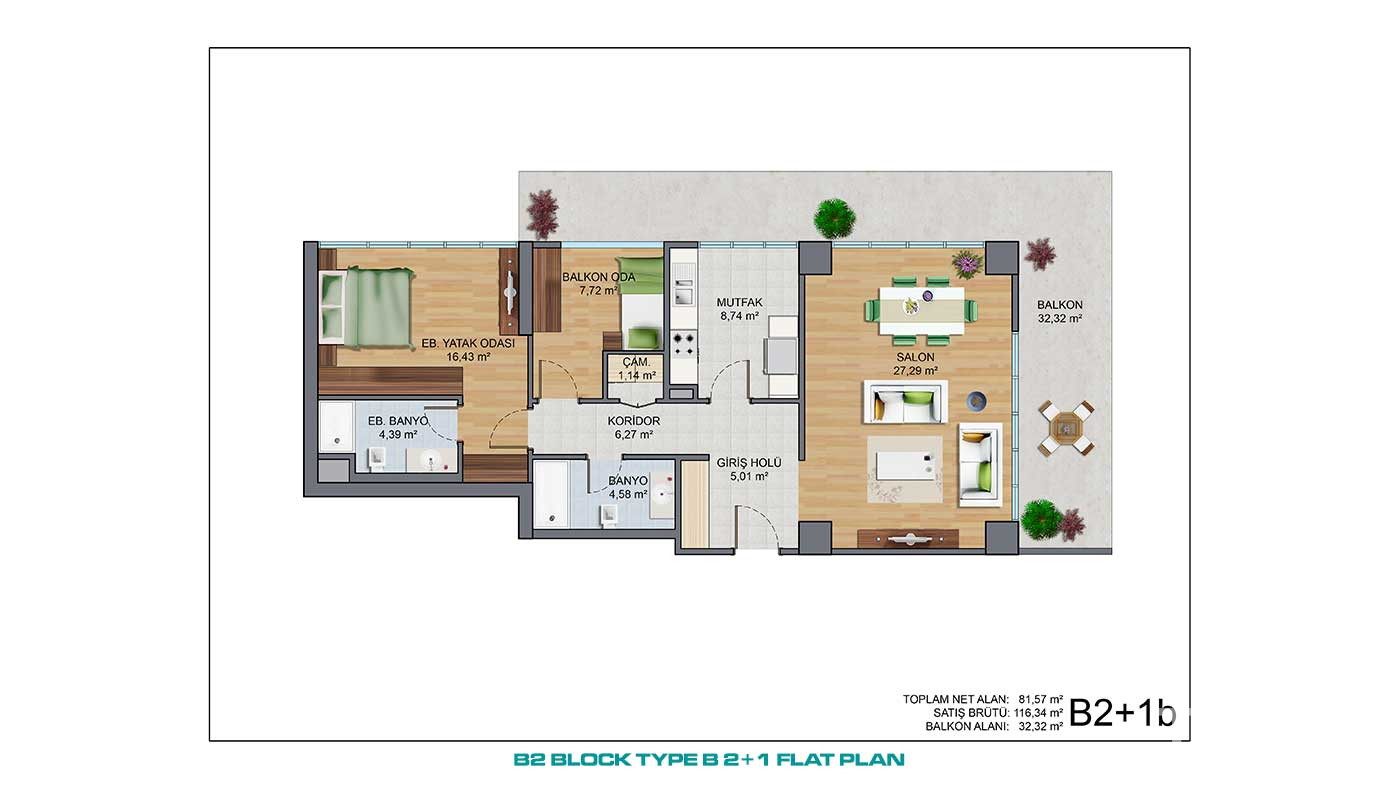 Newest Family İstanbul Flats Close to Main Road and Shopping Centers - 90709