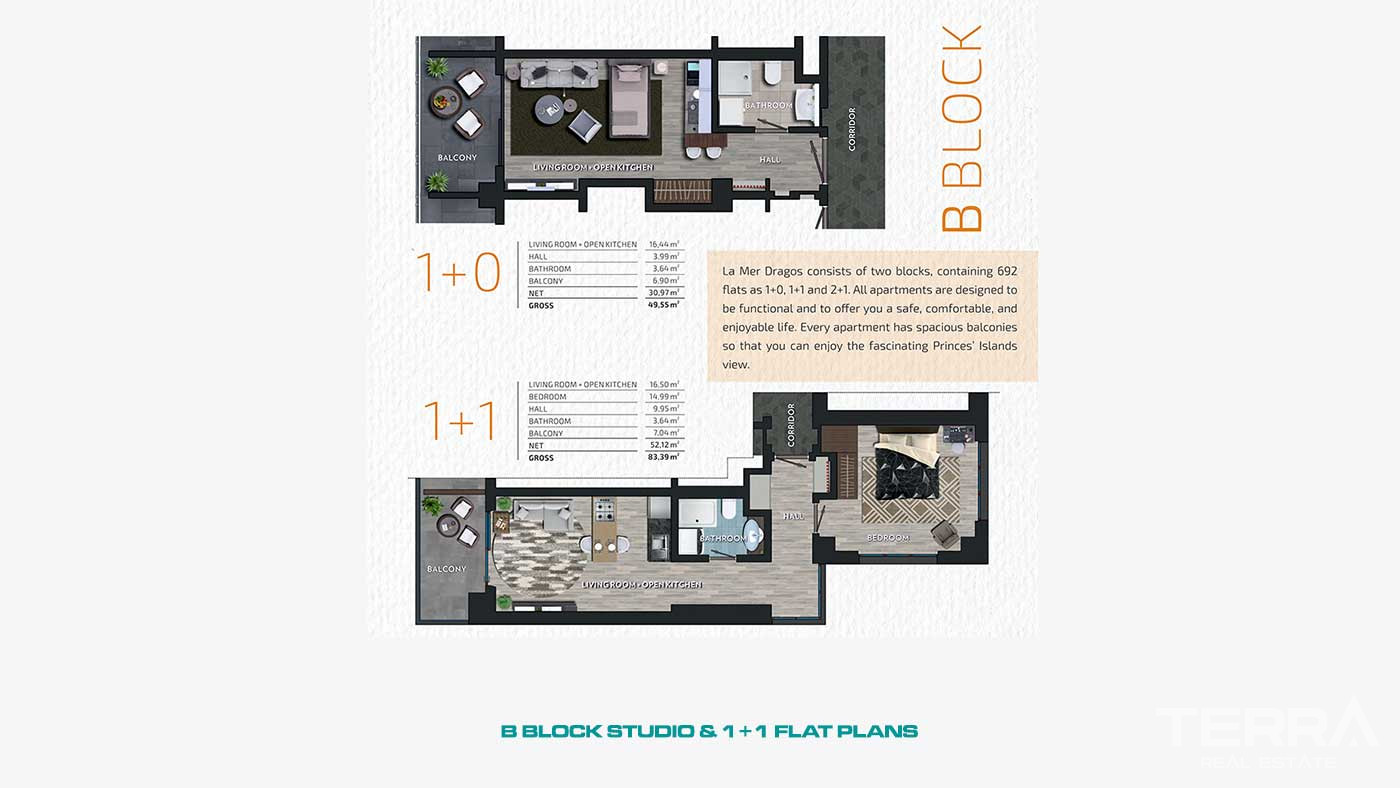 Sea View Flats for Sale in a 5 Star Hotel Concept Complex in Maltepe - 91154
