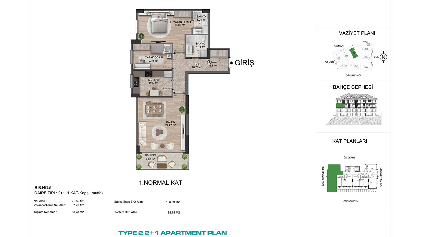Upscale Apartment Complex Near Nature in Sarıyer, İstanbul - 91182