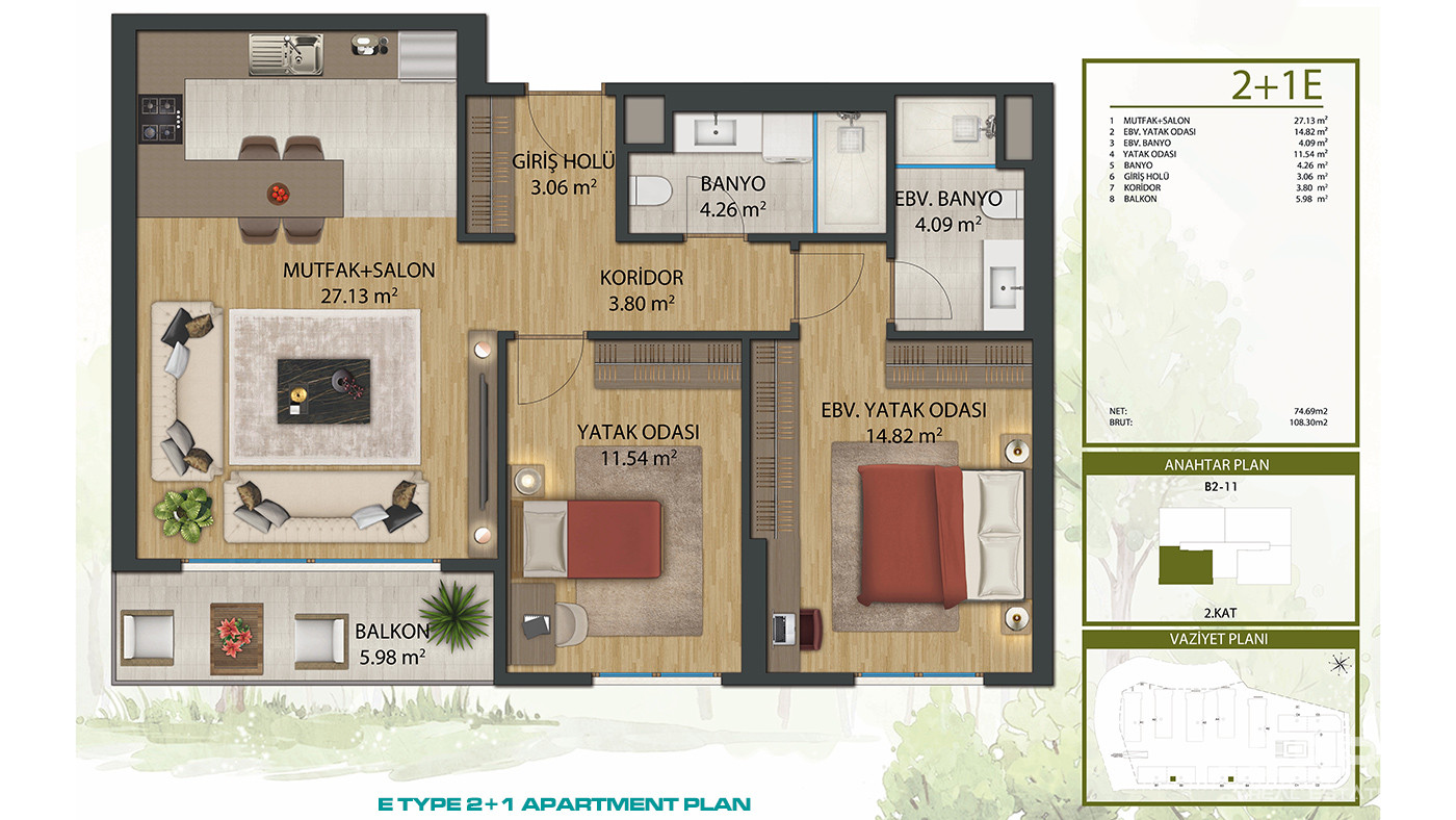 Элитные квартиры Nefes Koru Göktürk в престижном районе Эйюпа - 91309