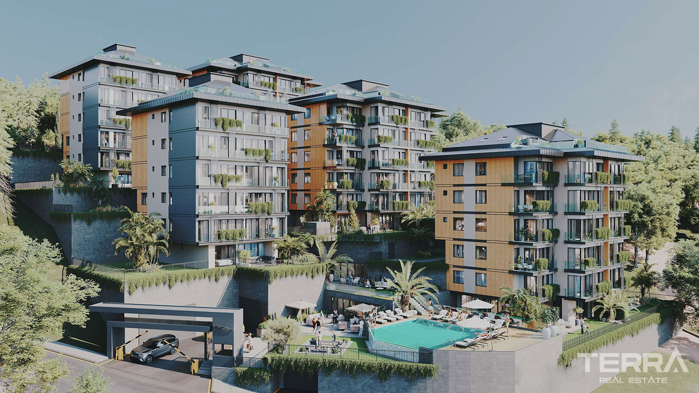 Flats with Sea Views in a Complex Offering Rich Amenties in İstanbul - 91258