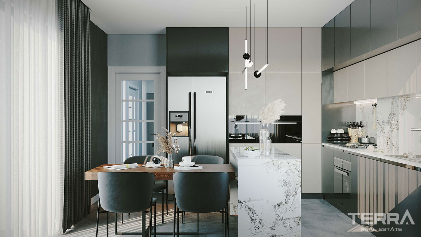 Flats with Sea Views in a Complex Offering Rich Amenties in İstanbul - 91290