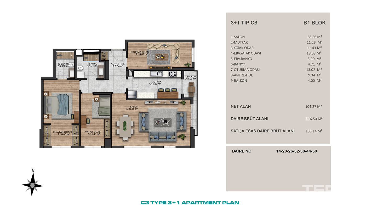 Modern Apartments in an Excellent Location of Beylikdüzü, İstanbul - 91517