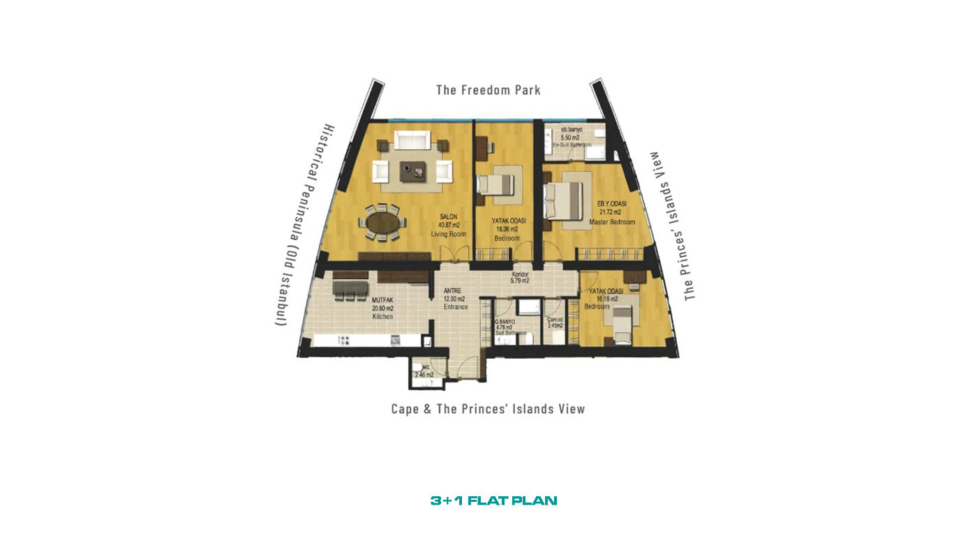 Leiligheter med havutsikt til salgs i Istanbul - Four Winds Residence - 91569