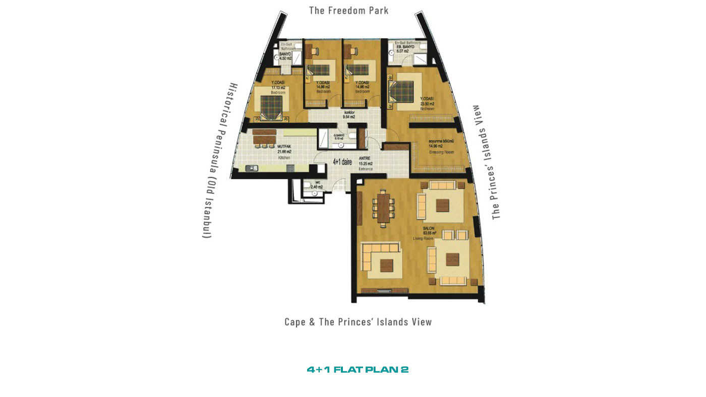 Leiligheter med havutsikt til salgs i Istanbul - Four Winds Residence - 91570