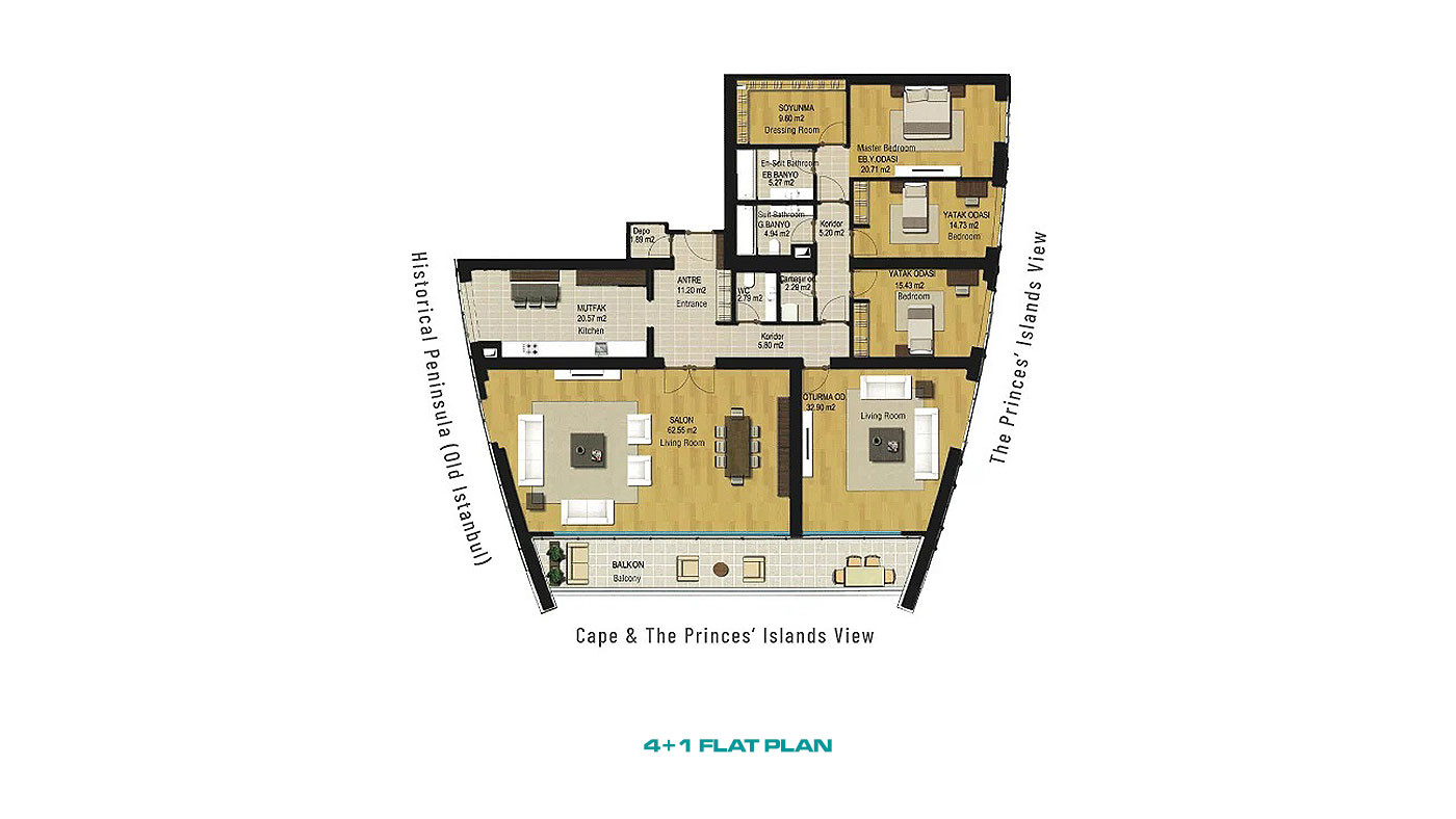 Leiligheter med havutsikt til salgs i Istanbul - Four Winds Residence - 91571