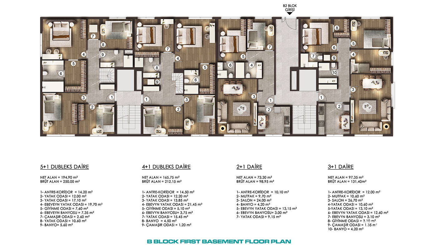 Beylikdüzü'nde Dora Park Marin Sitesi'nde Yerden Isıtmalı Daireler - 91881
