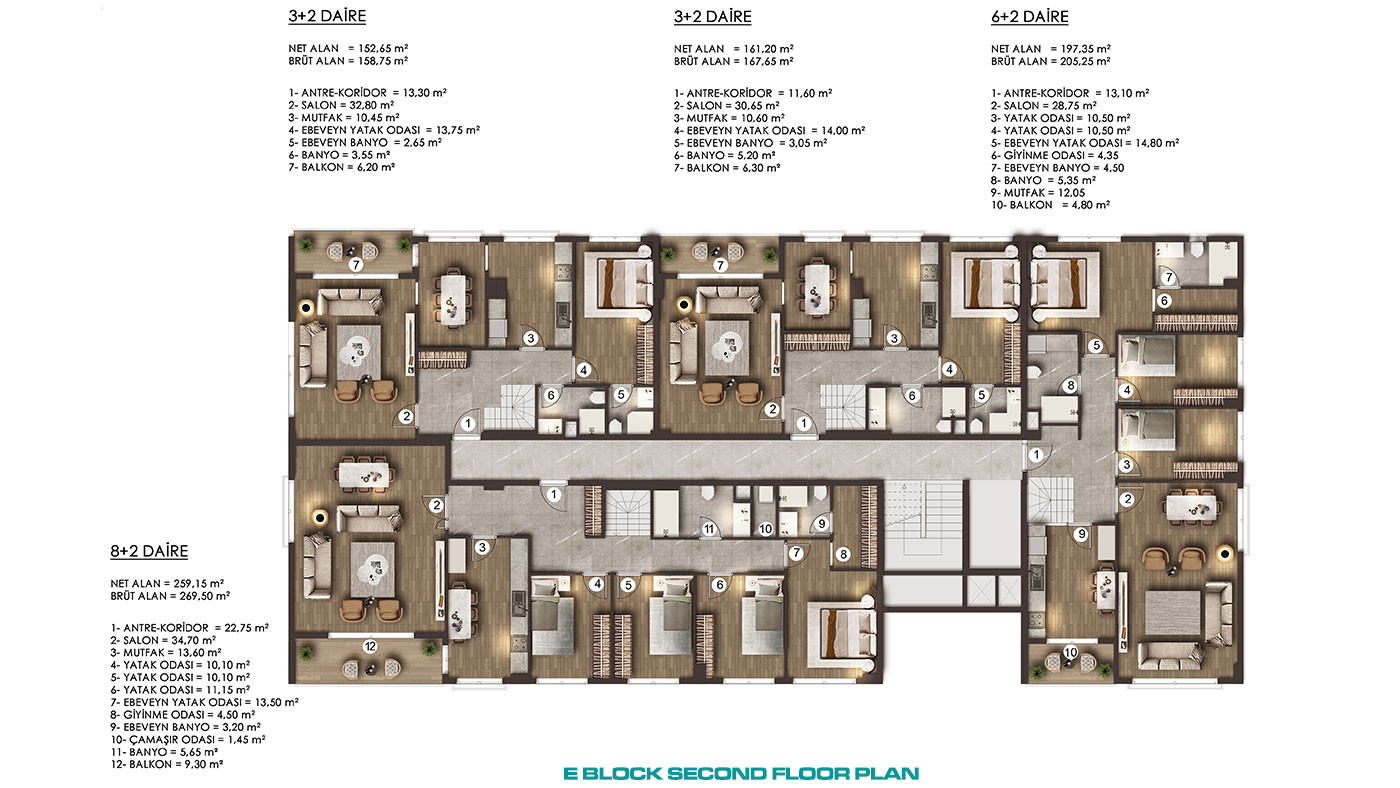 Beylikdüzü'nde Dora Park Marin Sitesi'nde Yerden Isıtmalı Daireler - 91896