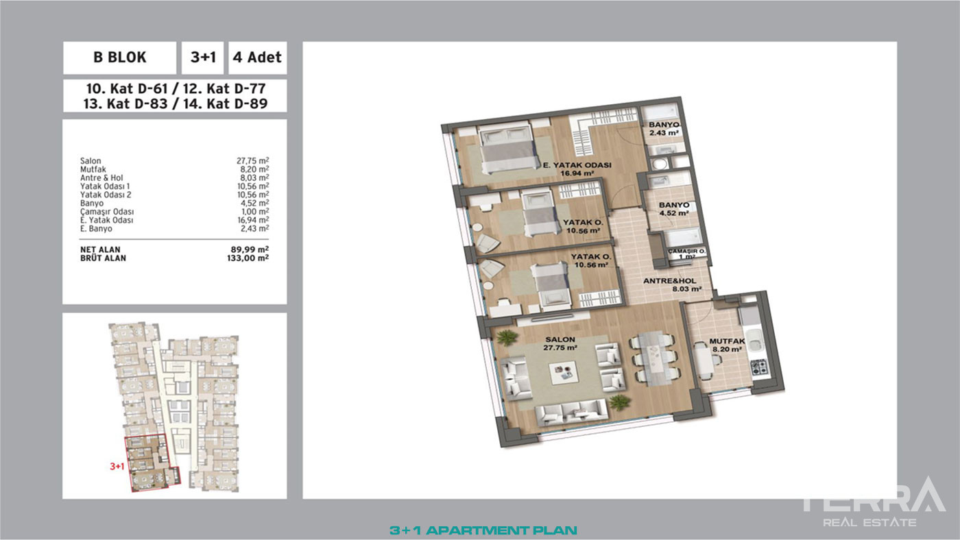 Colorful Living Experience with Sea View Apartments in Maltepe - 91971