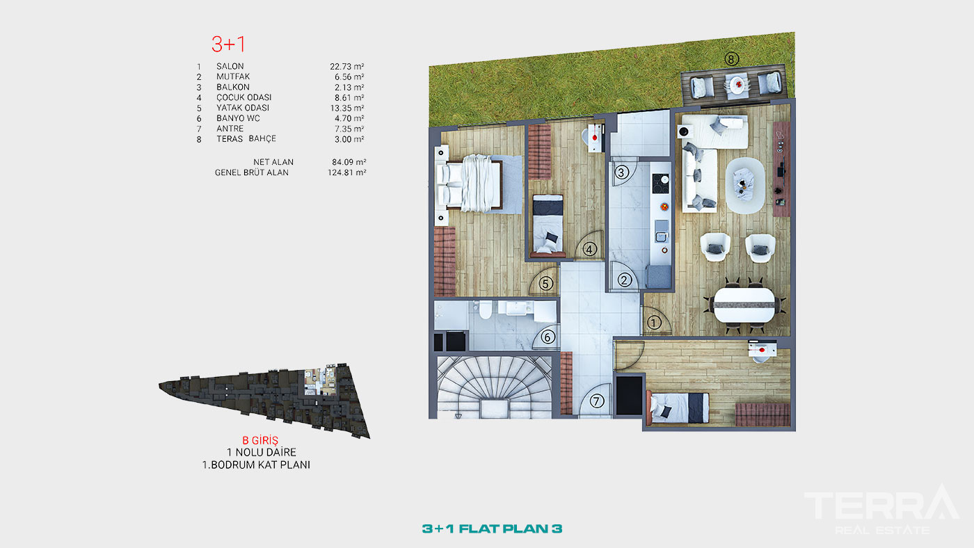 Conveniently Located Flats with Proximity to Facilities in İstanbul - 92175