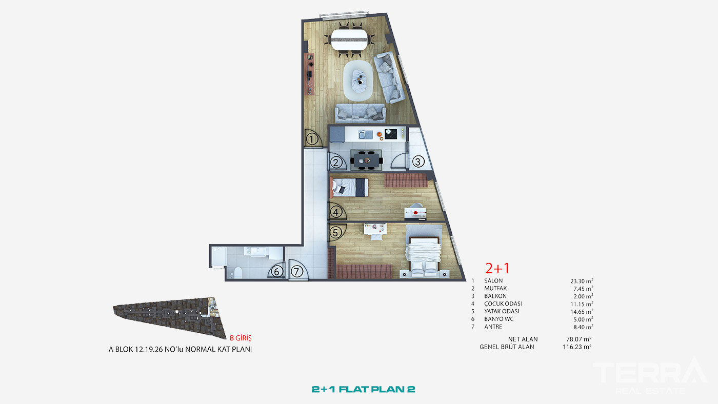 Conveniently Located Flats with Proximity to Facilities in İstanbul - 92177