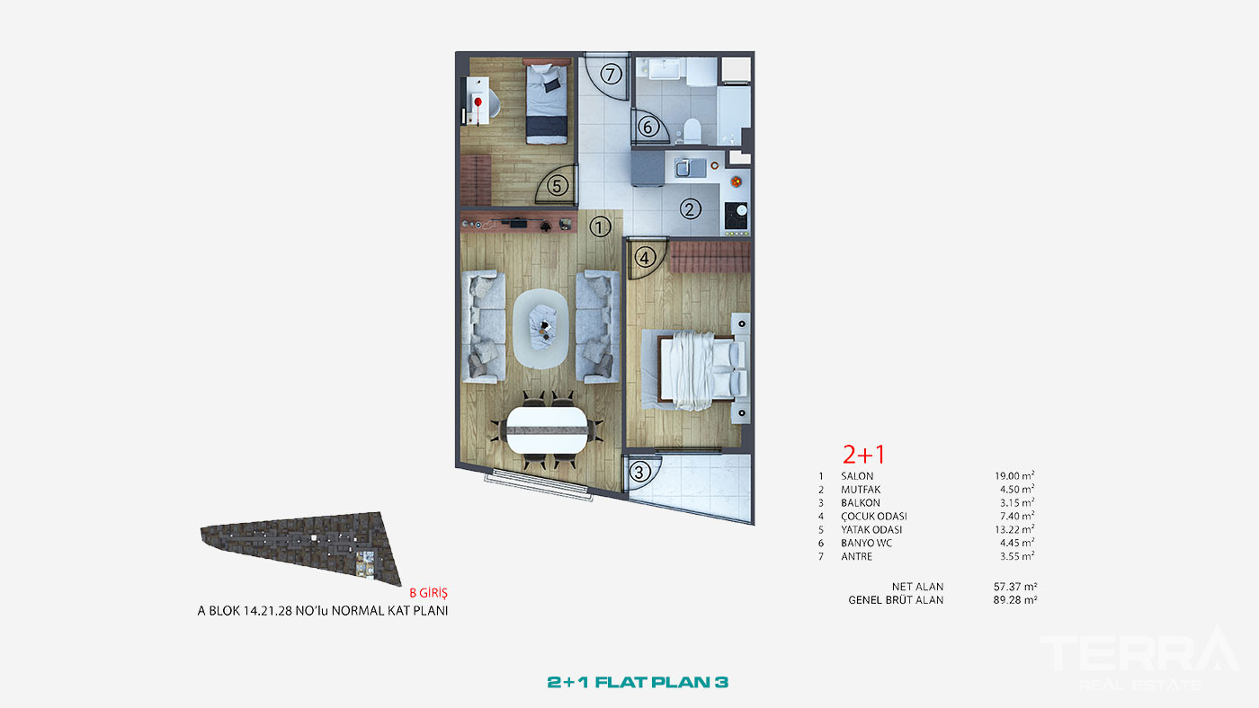 Conveniently Located Flats with Proximity to Facilities in İstanbul - 92179