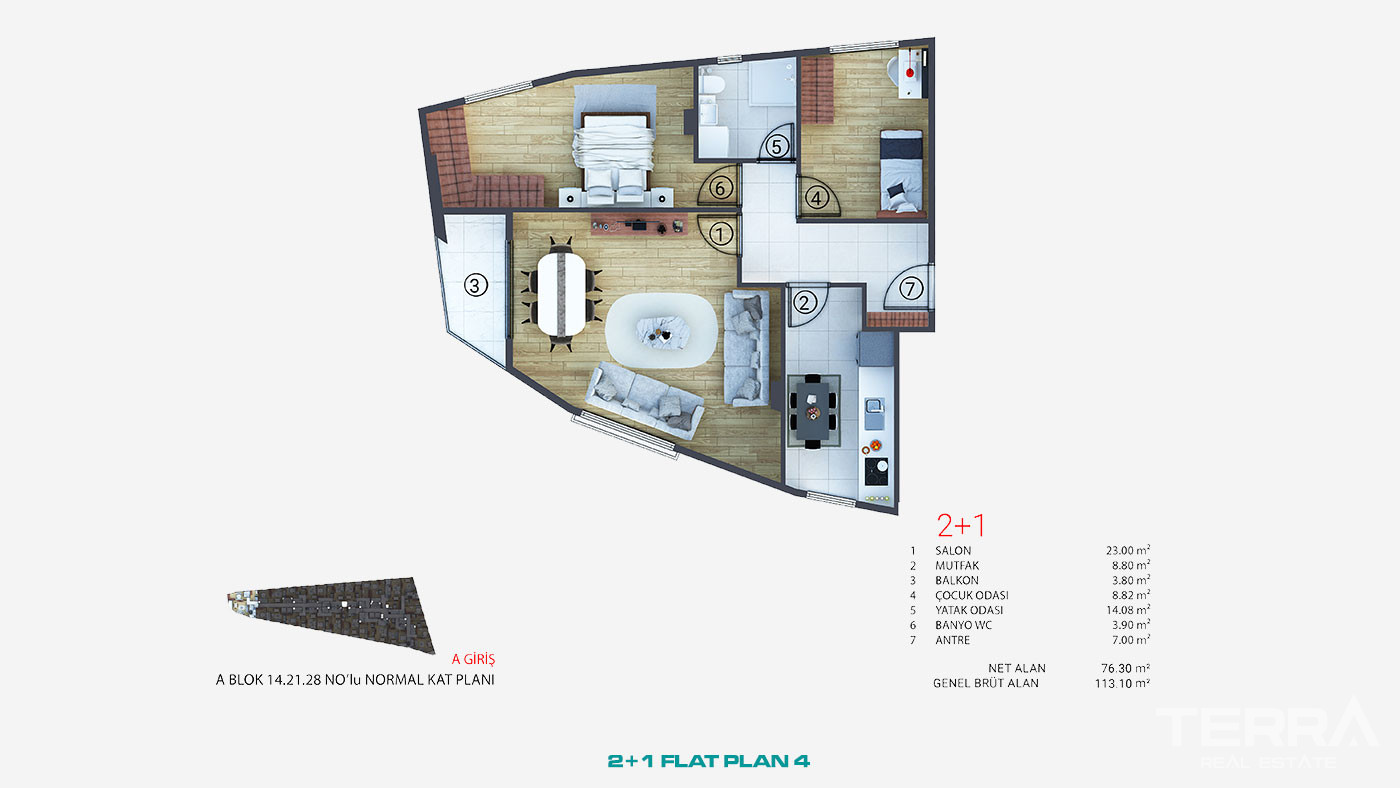 Conveniently Located Flats with Proximity to Facilities in İstanbul - 92180