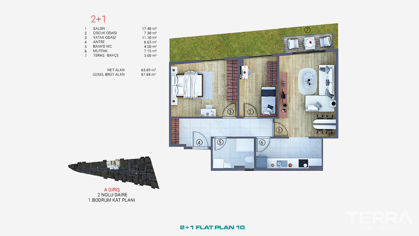 Conveniently Located Flats with Proximity to Facilities in İstanbul - 92184