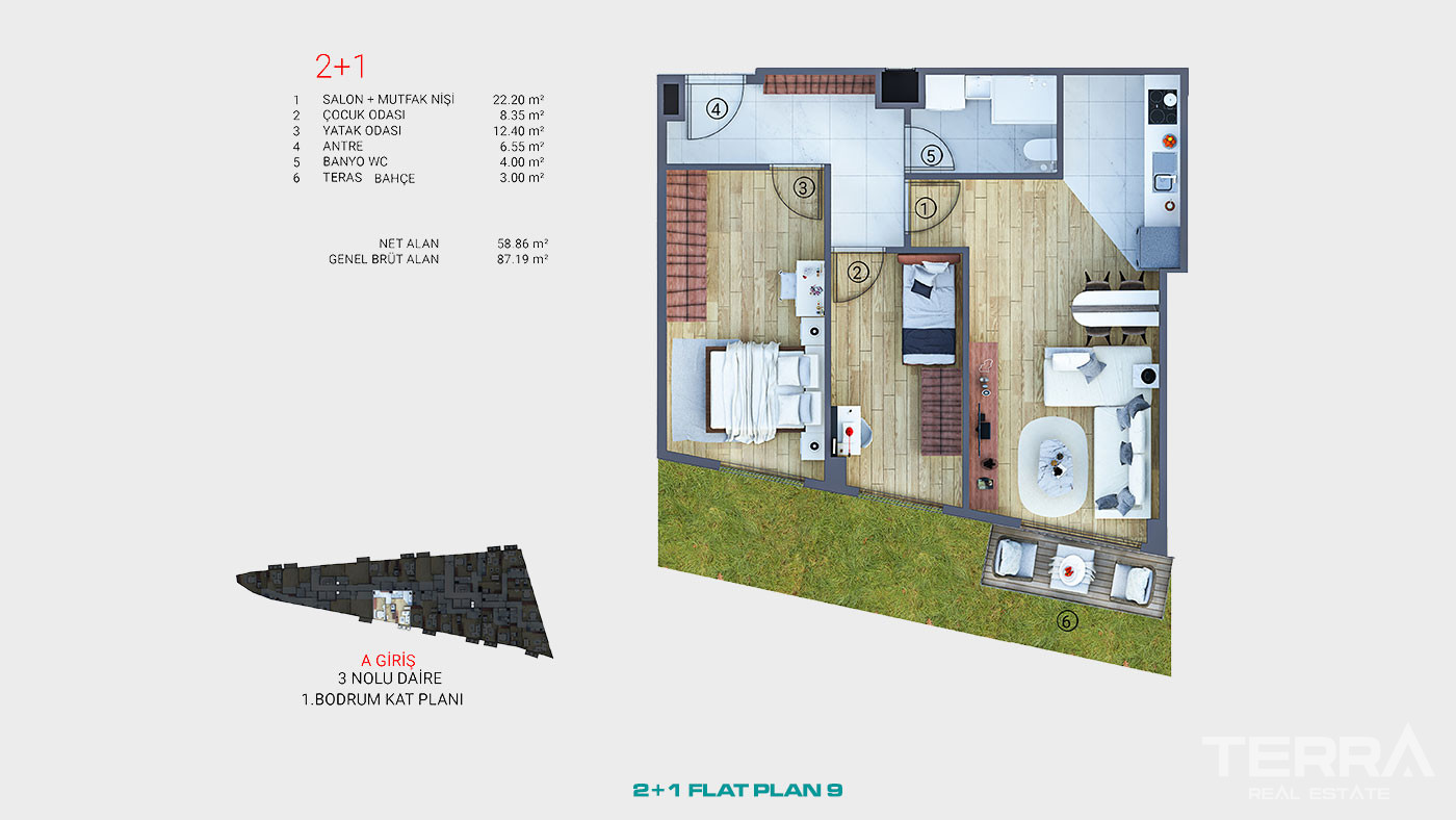 Conveniently Located Flats with Proximity to Facilities in İstanbul - 92185