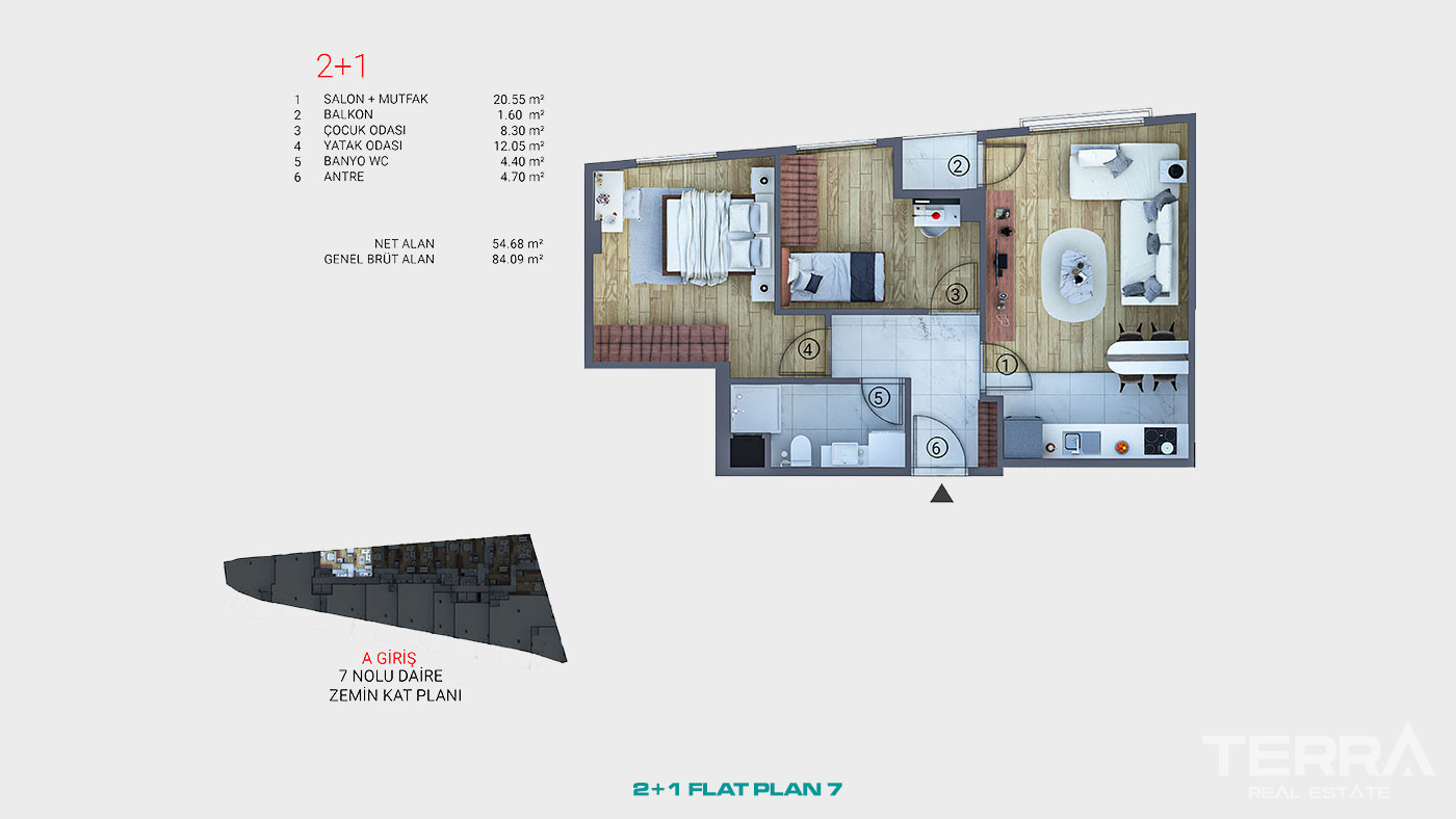 Conveniently Located Flats with Proximity to Facilities in İstanbul - 92187